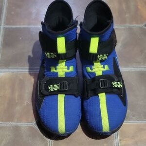 Nike Blue and Yellow Sneakers with Velcro Straps